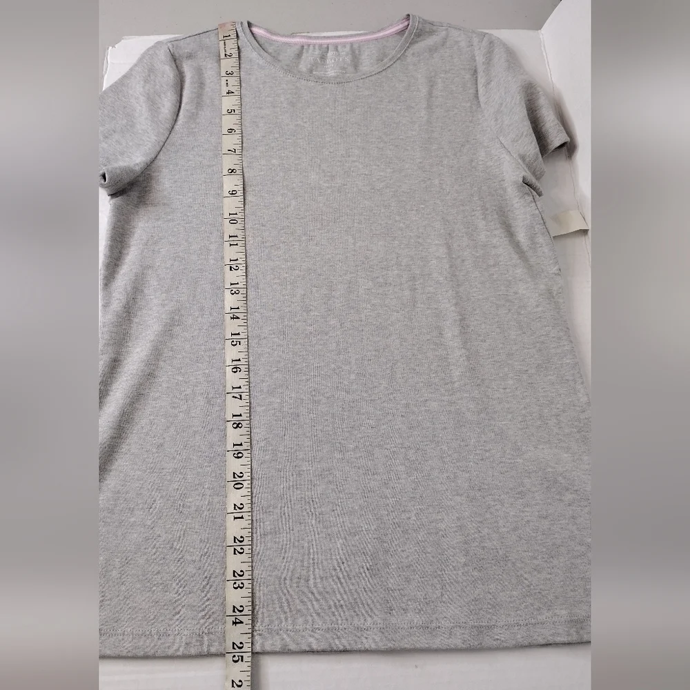 NWT Talbots Petite Women's Cotton Summer Gray Pullover Short Sleeve Tee Size MP